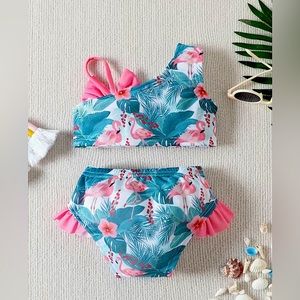 Flamingo 2 pc toddler bathing suit! Brand new! Cute and ready for the water!